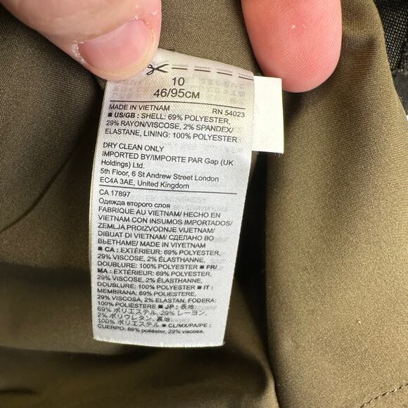 Banana Republic Hunter Green Pleated Button Pencil Skirt Womens Size 10 Office - Picture 14 of 15